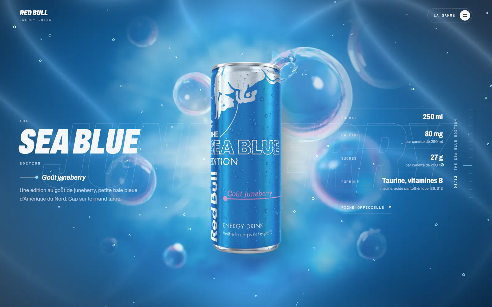 La scène Sea Blue Edition, avec ses bulles qui montent.